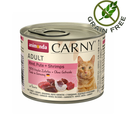 Консерва за котки с говеждо, пуешко и скариди - Animonda Carny® Cat Beef, Turkey & Shrimps - 200 гр