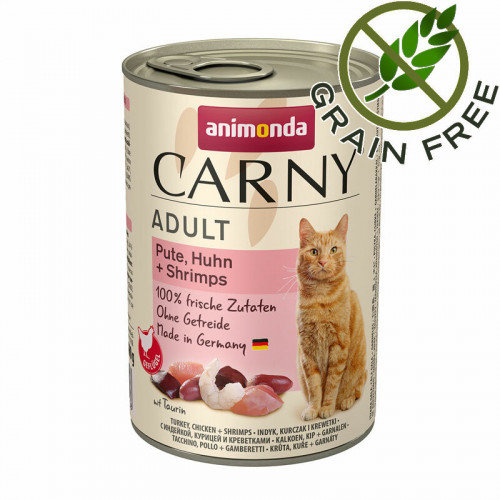 Консерва за котки с пуешко, пилешко и скариди - Animonda Carny® Cat Turkey, Chicken & Shrimps - 6 х 400 гр