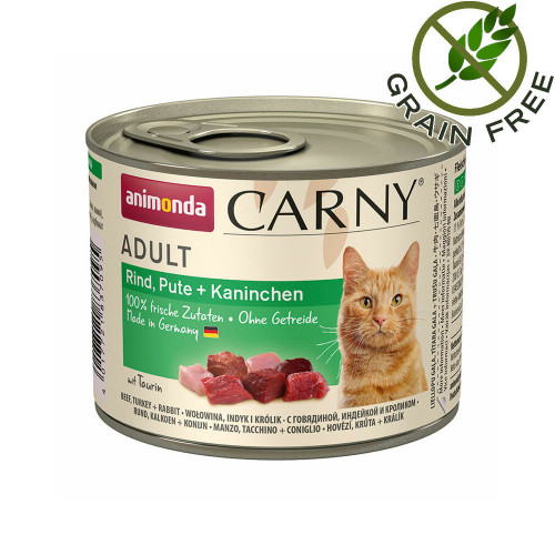 Консерва за котки с говеждо, пуешко и заешко - Animonda Carny® Cat Beef, Turkey & Rabbit - 200 гр