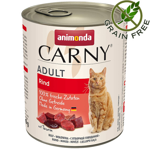 Монопротеинова консерва за котки без зърно Animonda Carny® Cat Beef Pure - 800 гр