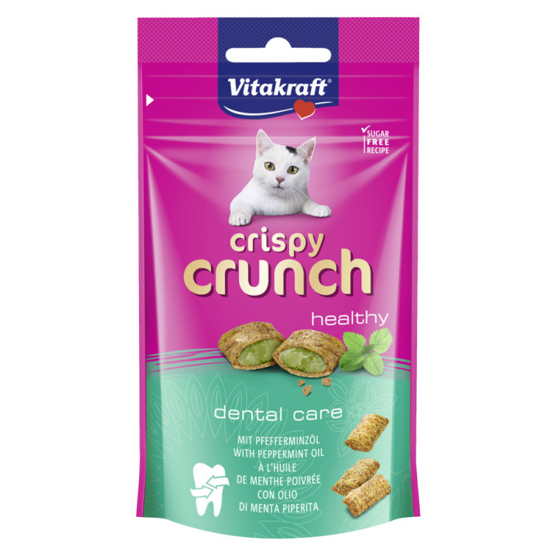 Котешко лакомство за дентална грижа Crispy Crunch ментови хапки - 60гр