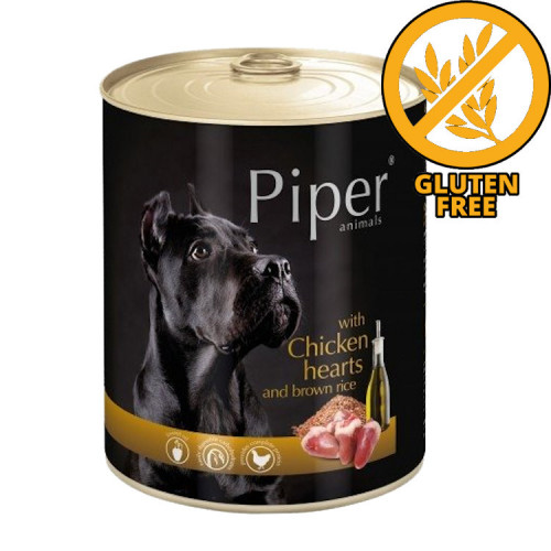 Консерва за кучета с премиум качество Piper® Animals с пилешки сърчица - 800гр