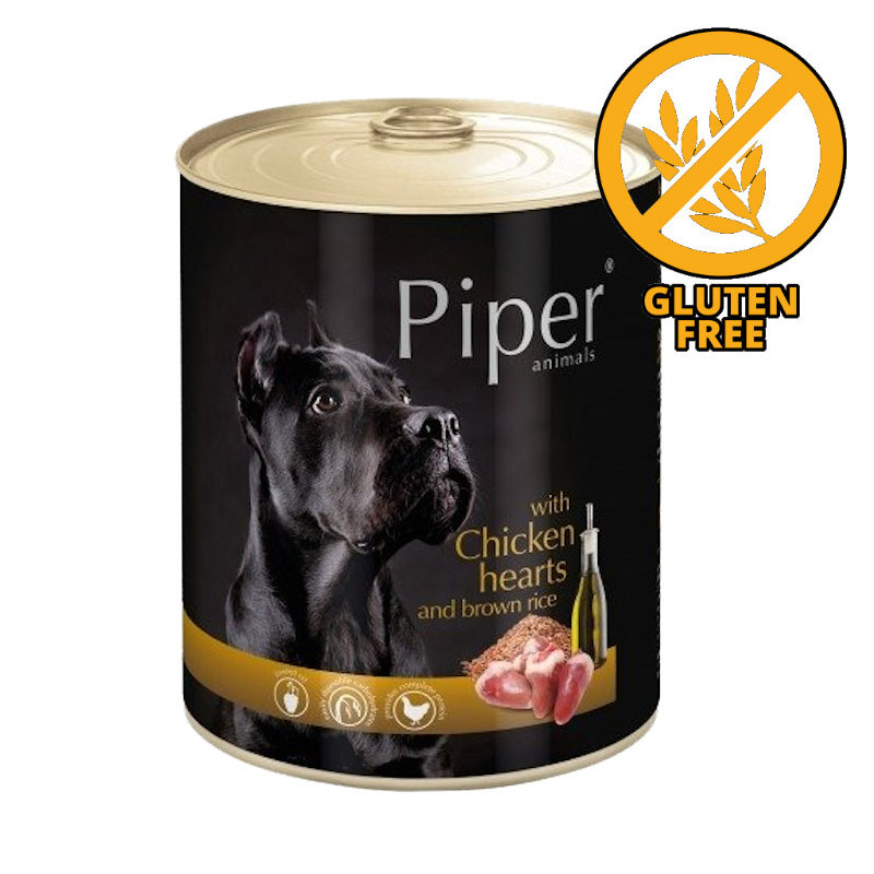 Консерва за кучета с премиум качество Piper® Animals с пилешки сърчица - 800гр