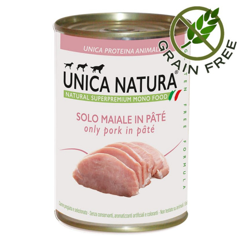 Пастет за кучета Unica Natura със свинско - 400 гр