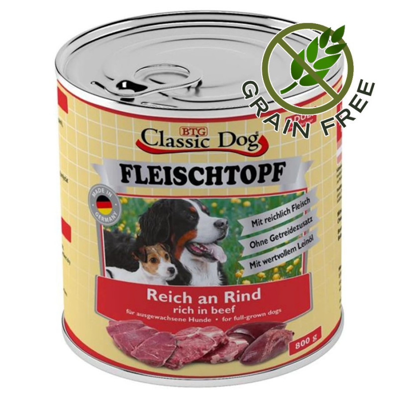 Консерва за кучета със 70% месо Hega Classic Dog Fleischtopf Телешко - 800 гр