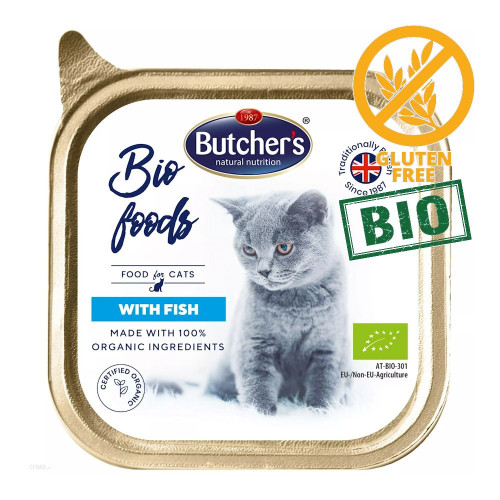 Био сертифицирна органична храна за котки - Пастет Butcher's Cat Bio Fish 85 гр