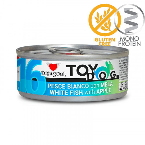 Моно протеинова храна за Йорки, Чихуахуа, Бивър, Ши цу, Папийон и други малки породи - пастет Toy Dog с бели риби и ябълка 85 гр