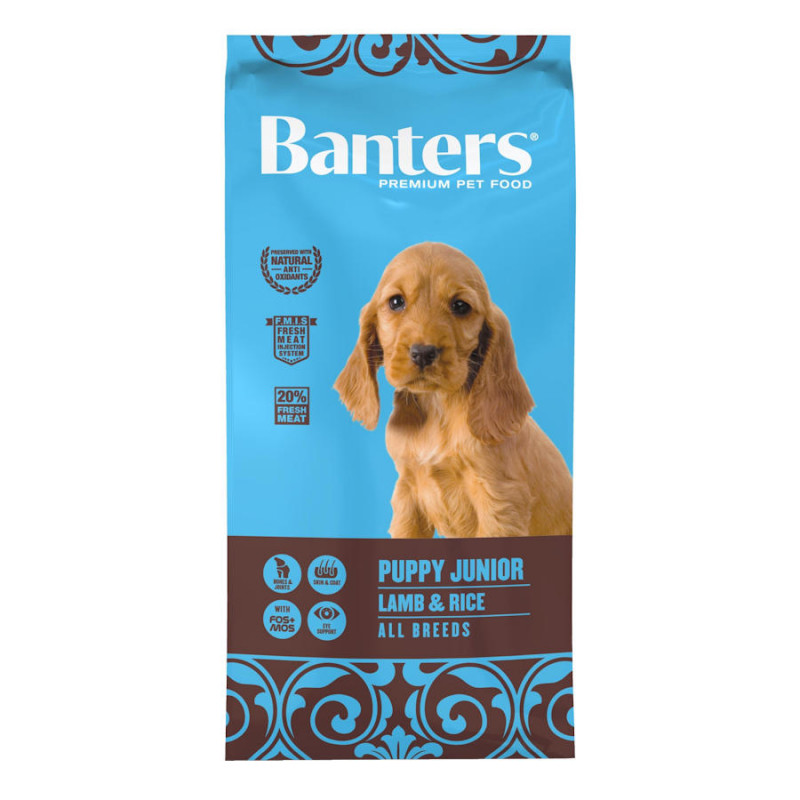 Евтина храна за кученца от всички породи Banters Puppy Junior Lamb & Rice - 15 кг
