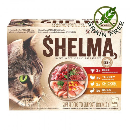 Пауч Shelma Cat различни видове - 12 х 85 гр
