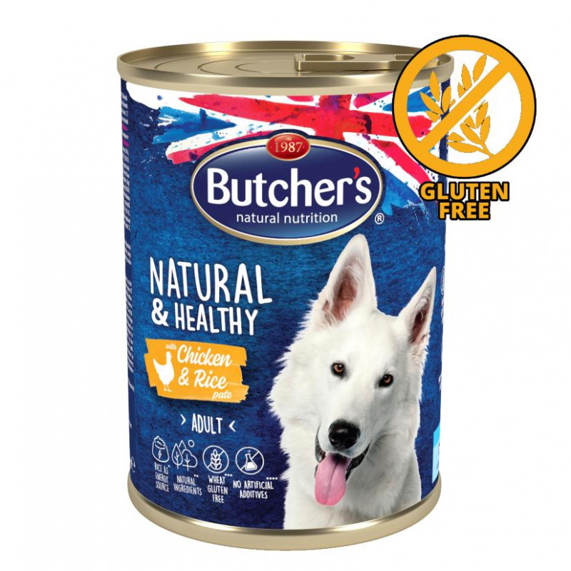 Супер цена! Пастет за кучета с пиле и ориз Butcher's Natural & Healthy Dog Chicken & Rice Pate - 1200 гр