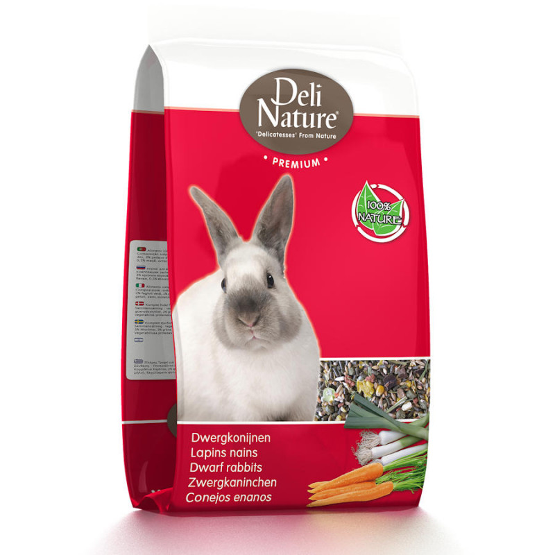 Качествена храна за декоративни зайчета Deli Nature Premium Dwarf Rabbit - 800 гр