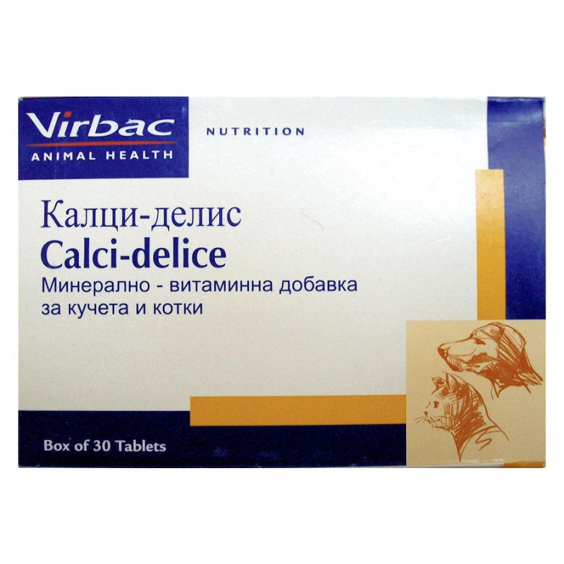 Таблетки с калций против рахит Virbac Calci Delice® - 30 бр