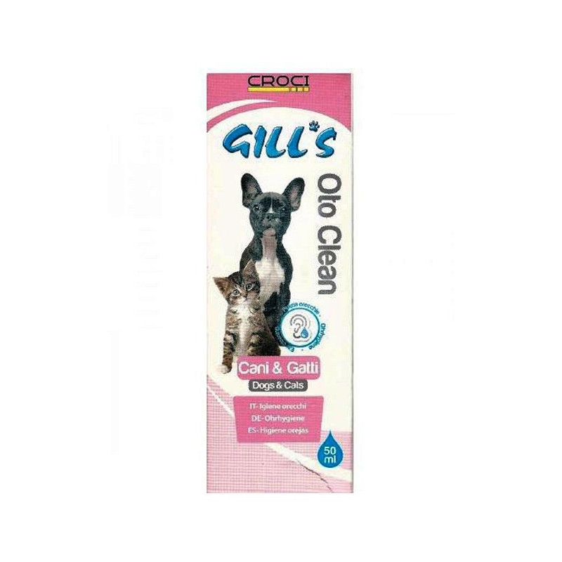 Капки за почистване на уши за кучета и котки Gill's Oto Clean - 50 мл