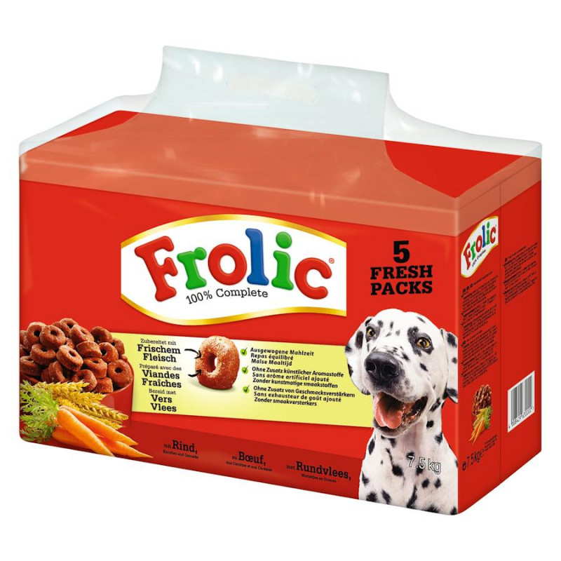 Меки кучешки гевречета Frolic™ 100% Complete Beef - 7.5 кг