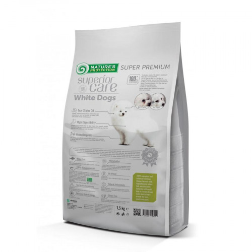 Храна за малки бели кученца от мини породи Natures Protection Whitefish White Dog Junior Small Breed - 1.5 кг