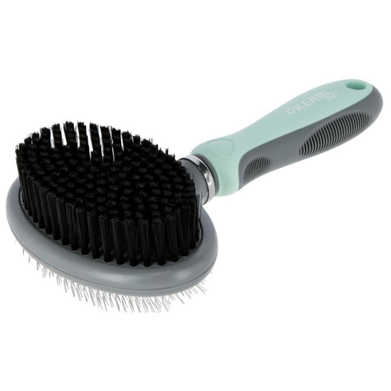 Двустранна четка за кучета и котки Kerbl New Line 2022 Mixed Brush Flexible - 20 х 11.5 см