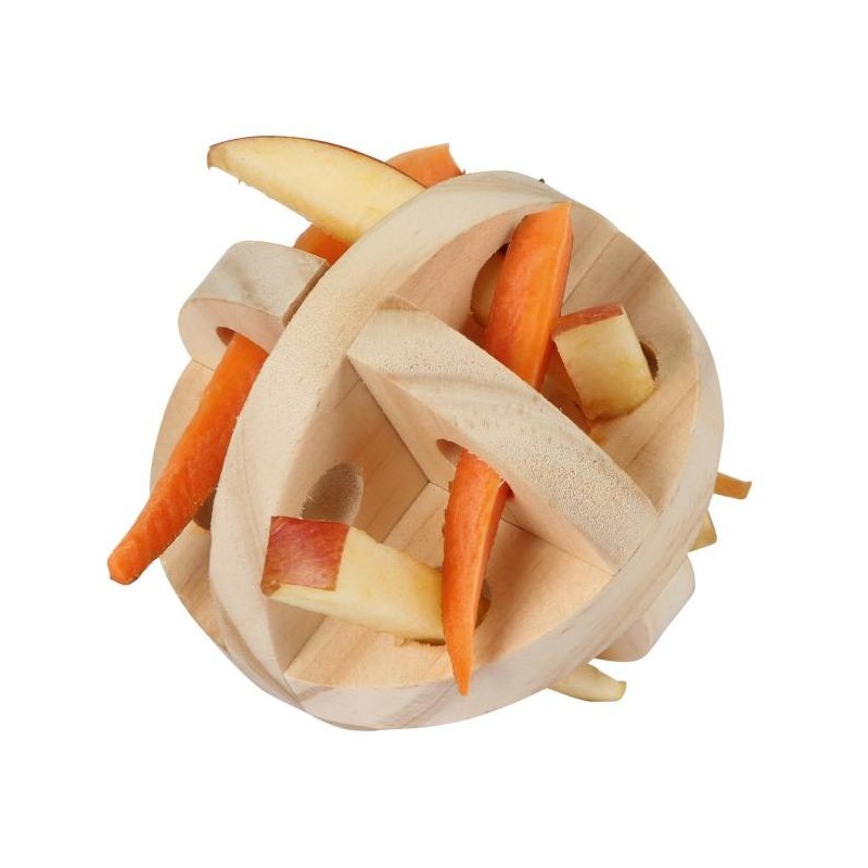 Дървена играчка за гризачи и птици Kerbl Snackball - Ø 7 см