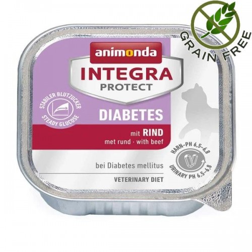 Профилактична храна за котки с диабет Animonda Integra® Protect Diabetes - 6 х 100 гр с говеждо