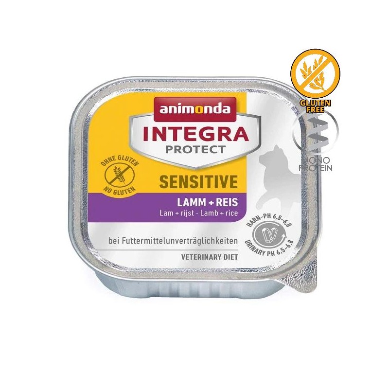 Профилактична храна за алергични котки Animonda Integra® Protect Sensitive - 6 х 100 гр с агнешко