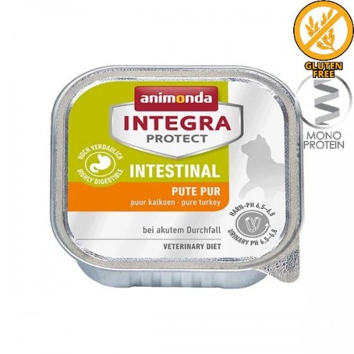 Профилактична храна за котки с високо чувствителен стомах Animonda Integra® Protect Intestinal - 6 х 100 гр с пуешко