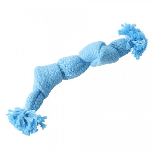 Играчка Kong Colour Squeak Rope 23 см - синя