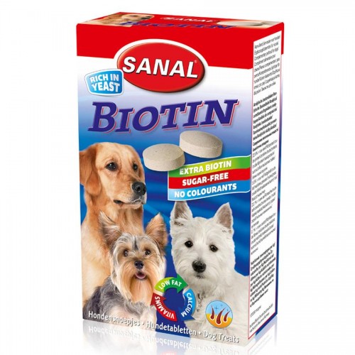Хранителна добавка за кучета с биотин Sanal Biotin - 400 гр