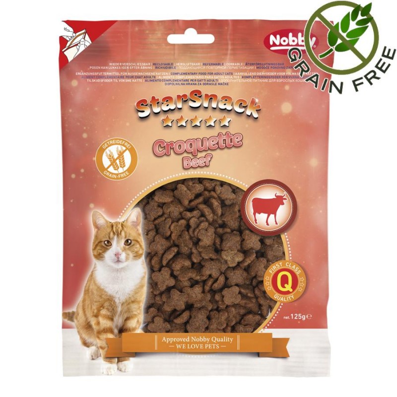 Лакомство за котки с говеждо и таурин Nobby StarSnack Croquette Beef - 125 гр
