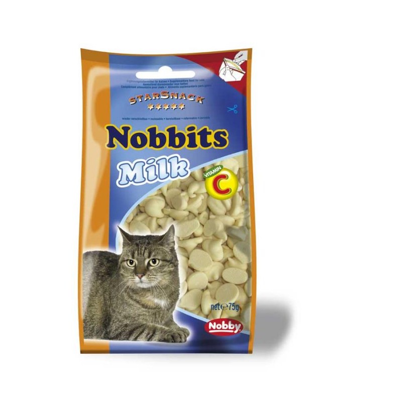 Лакомство за котки с патешко и таурин Nobby StarSnack Nobbits Milk - 75 гр