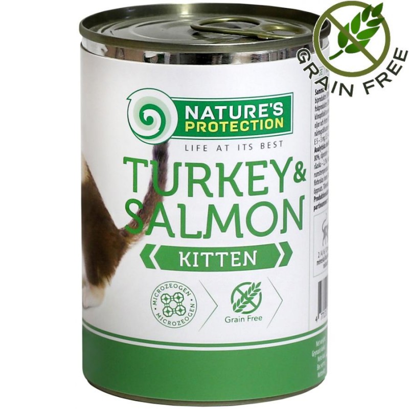 Консерва за котенца с пуешко и сьомга Nature's Protection Kitten - Turkey & Salmon (400 гр)