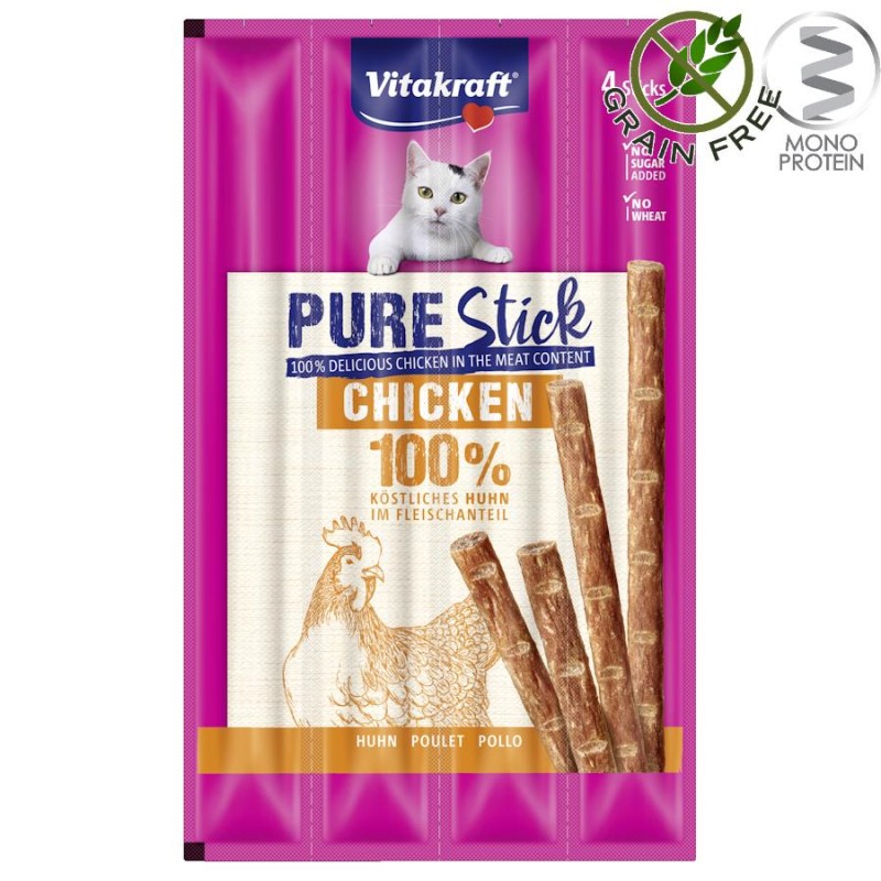 Монопротеин лакомство за котка Vitakraft Pure Stick® саламчета (4 бр.)