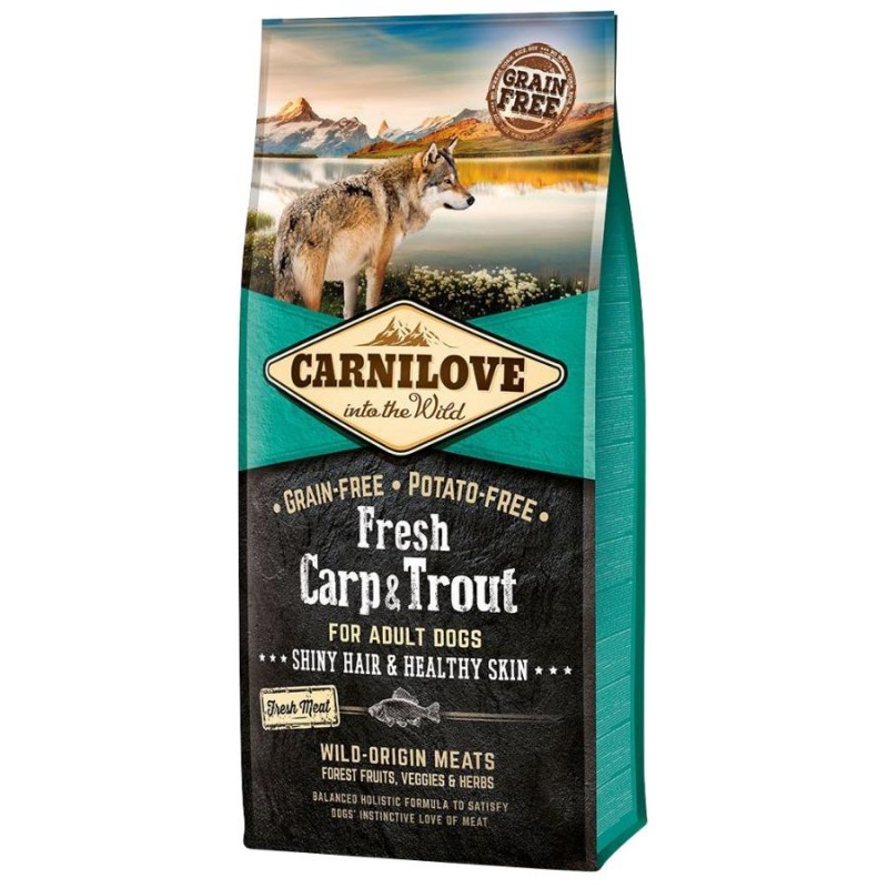 Холистична храна за кучета с пресен шаран и пъстърва Carnilove Dog - Fresh Carp & Trout (12 кг)