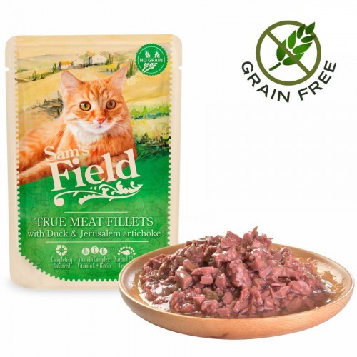 Sam's Field Cat Pouch - True Meat Fillets Duck & Jerusalem Artichoke (85 гр)