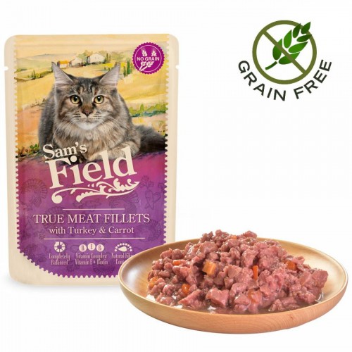 Sam's Field Cat Pouch - True Meat Fillets Turkey & Carrot (85 гр)