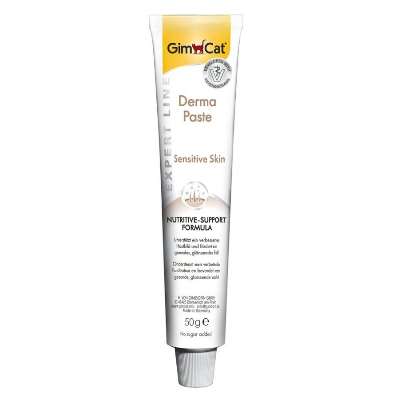 Хранителна добавка за котки с чувствителна козина GimCat Expert Line Derma Paste - 50 гр