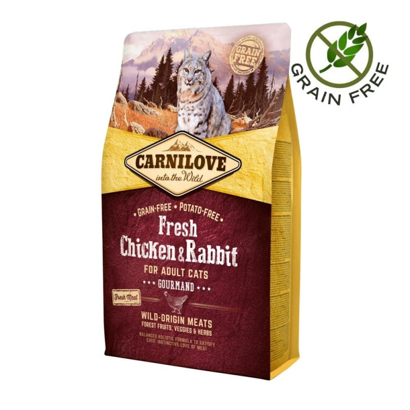 Холистична храна за котки с прясно пилешко и заек Carnilove Cat Fresh Chicken & Rabbit (6 кг)