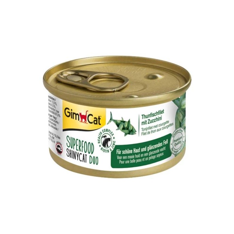 Консерва за котки с  риба тон и тиквички GimCat Superfood ShinyCat Duo Tuna Fillets & Zucchini - консерва за котки (70 гр)