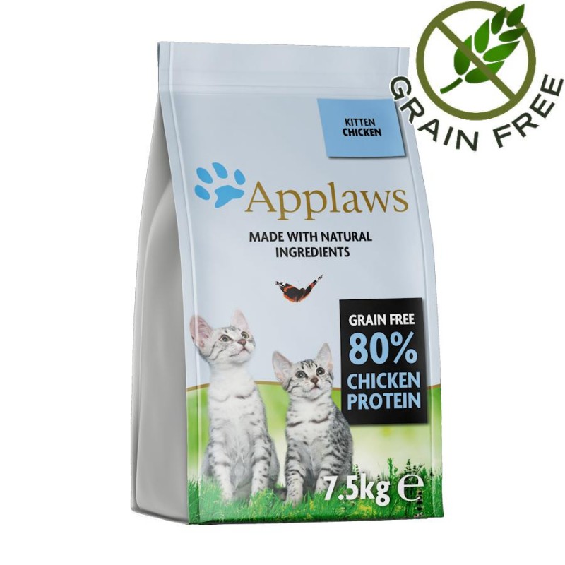 Applaws Kitten 80% Chicken - суха храна за котенца с 80% пилешко месо (7.5 кг)