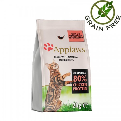 Applaws Cat Adult 80% Chicken & Salmon - суха храна за котки (2 кг)
