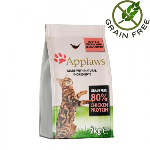 Applaws Cat Adult 80% Chicken & Salmon - суха храна за котки с пилешко и сьомга (2 кг)