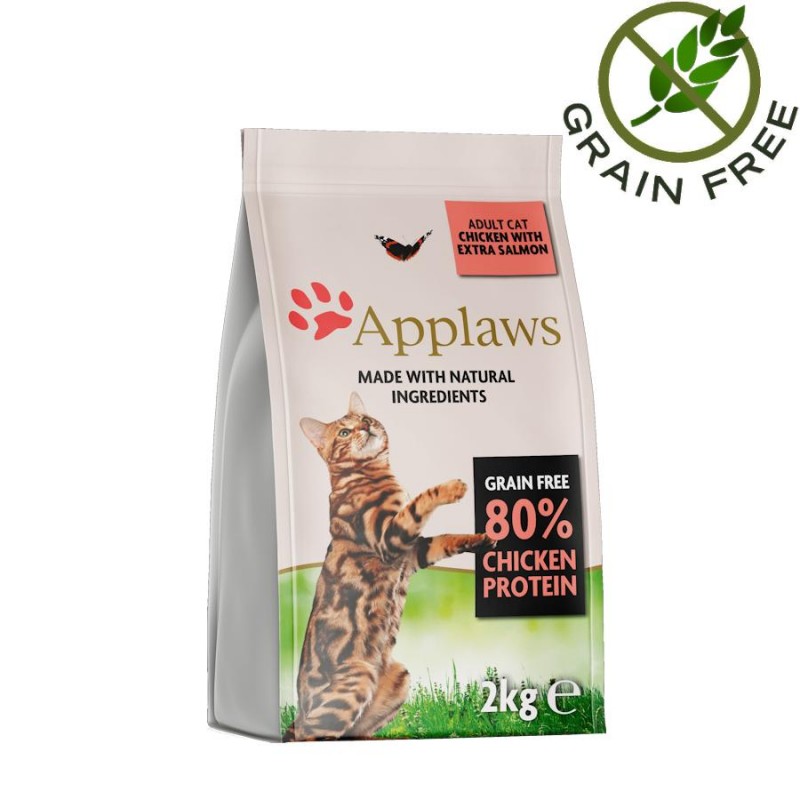 Applaws Cat Adult 80% Chicken & Salmon - суха храна за котки с пилешко и сьомга (2 кг)