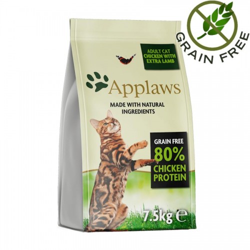 Applaws Cat Adult 80% Chicken & Lamb - суха храна за котки с пилешко и агнешко (7.5 кг)