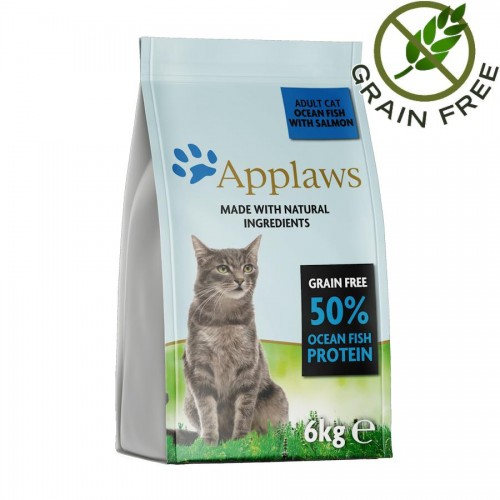 Applaws Cat Adult 80% Salmon & Ocean Fish - суха храна за котки с океанска риба и сьомга (6 кг)