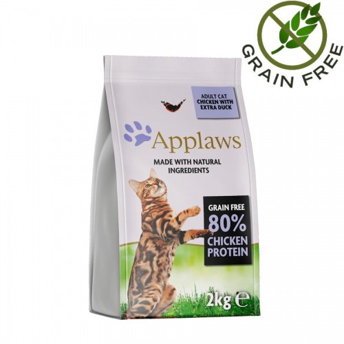Applaws Cat Adult 80% Chicken & Duck - суха храна за котки с пиле и патица (2 кг)