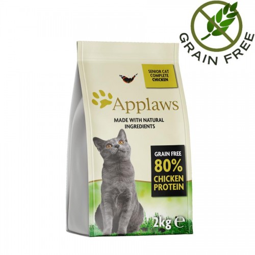 Applaws Cat Senior 80% Chicken - суха храна за възрастни котки (2 кг)