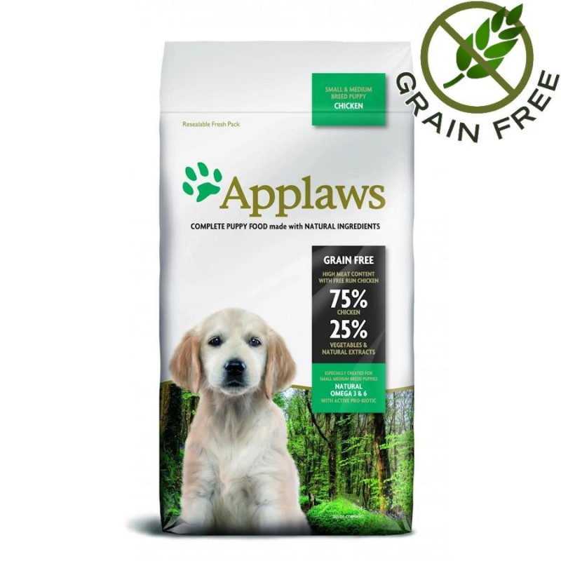 Applaws Puppy Small & Medium Chicken - суха храна за кученца със 75% месо (2 кг)