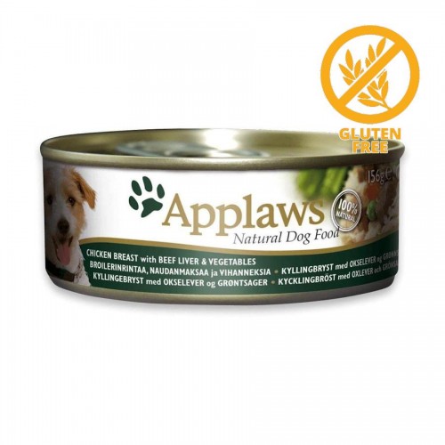 Applaws Dog Adult Chicken Breast with Beef Liver & Vegetables - консерва за кучета с пилешко, черен дроб и зеленчуци (156 гр)