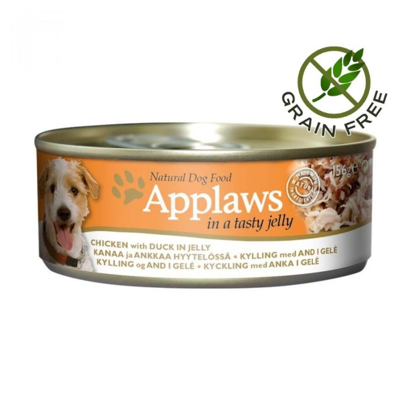 Applaws Dog Adult Chicken Breast with Duck in Jelly - консерва за кучета с пилешко и патешко в желе (156 гр)