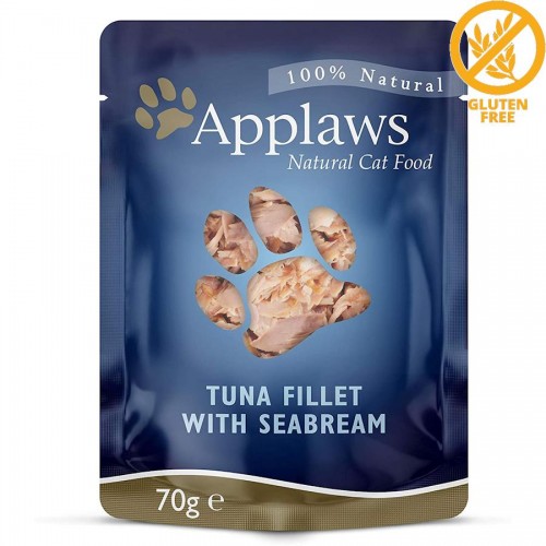 Applaws Cat Tuna Fillet with Seabream in Broth - пауч за котки с филе от риба тон и ципура (3 х 70 гр)