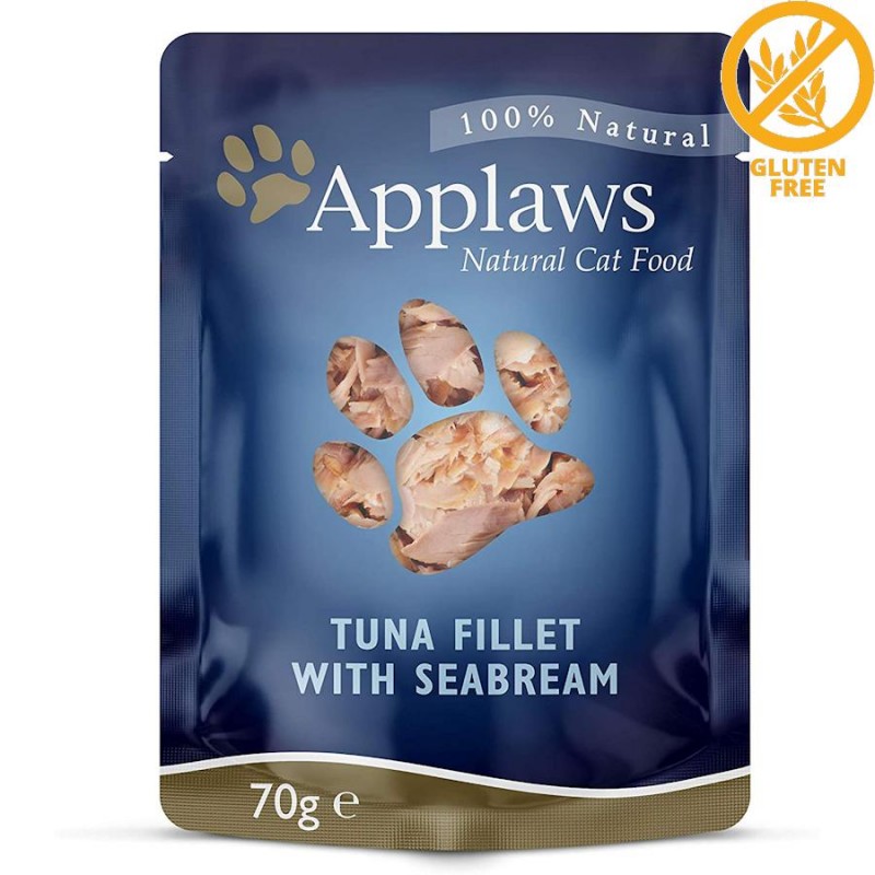 Applaws Cat Tuna Fillet with Seabream in Broth - пауч за котки с филе от риба тон и ципура (3 х 70 гр)