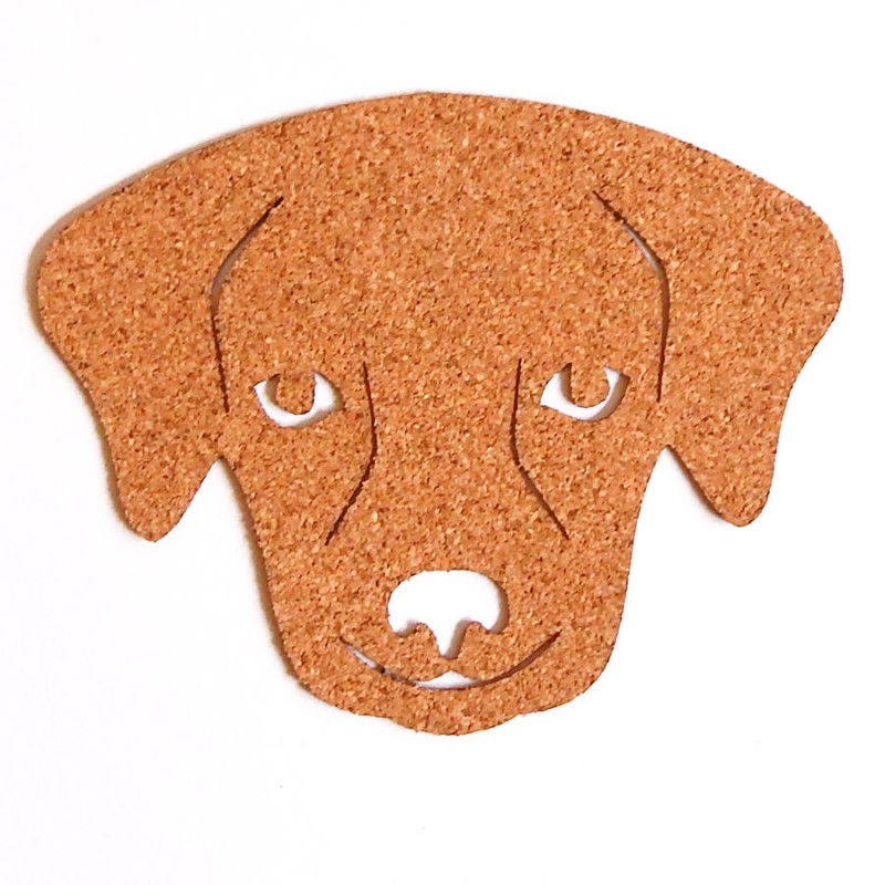 Коркови подложки с весела кучешка муцунка Happy Dog - 6 бр (Ø9 см)
